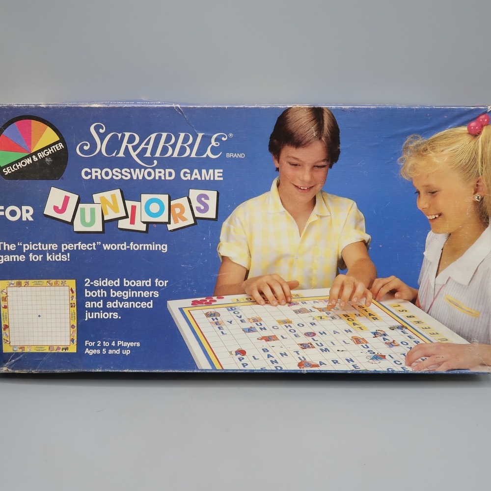 Vintage Scrabble Junior Crossword‎ Game Milton Bradley 1989